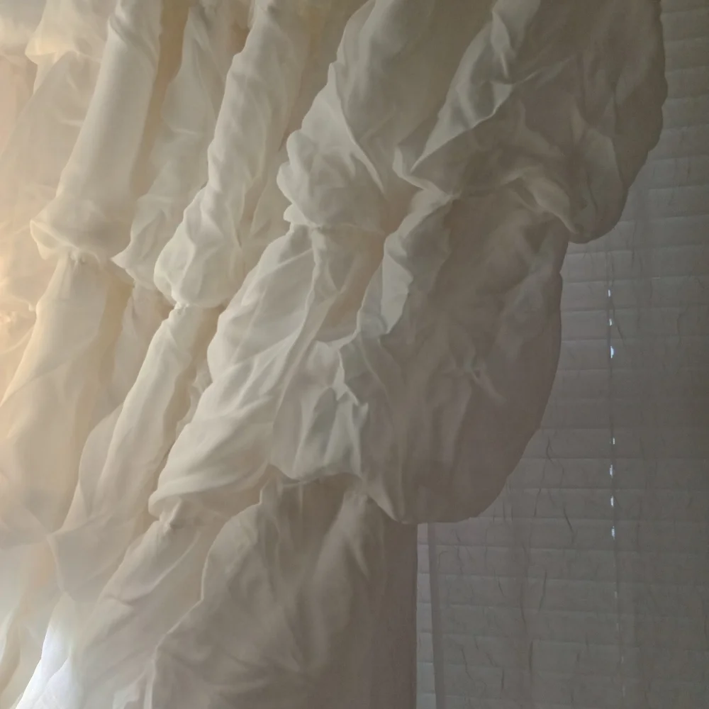 White Fabric Shower Curtain